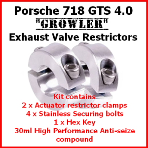 Porsche 718 Cayman GTS 4.0 "Growler" Exhaust Valve Restrictor Kit