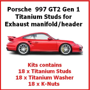 Porsche 911 997 Gen 1 GT2 Titanium Manifold Studs