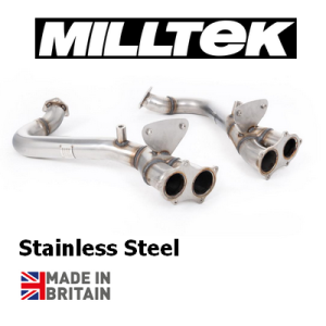 Milltek Sports Exhaust Gas Particulate Filter Bypass Pipes. OAP Porsche 718 Cayman GT4 -718 Boxster GTS 4.0L